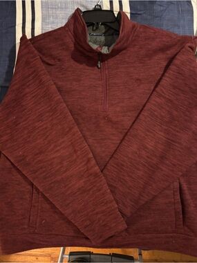 George Men's Maroon Half-Zip Sweater
